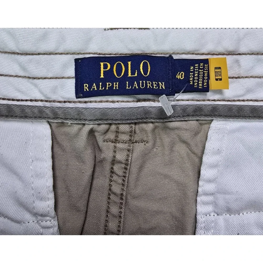 Polo Ralph Lauren Beige Cargo Shorts Men's Size 40 Pockets Belt Loops Outdoor